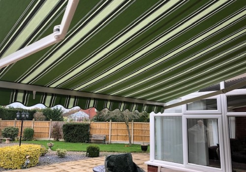 Green Striped Awning